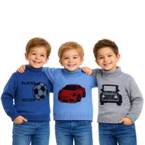 Kit 3 Suéter infantil Tricôt Lãnzinha Masculino Kit 3 Suéter infantil Tricôt Lãnzinha Masculino