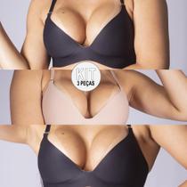 Kit 3 Suitã Sem Costura Bojo Reforçado