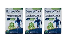 Kit 3 Sup Alimentar Beserol Cart Colágeno Tipo 2 90 Cáps