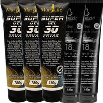 Kit 3 Super Gel 30 Ervas 150G + 2 Gel Cartilagem De Tubarão