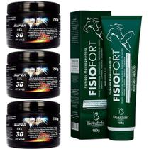 Kit 3 Super Gel 30 Ervas 250g + 1 Pomada Fisio Fort 150g