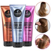 Kit 3 Supermáscaras Haskell Brilho Força e Antifrizz 240g Máscara