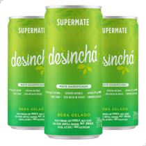 Kit 3 Supermate Chá Mate Gaseificado 269ml Limão com Maçã Gás Bebida Suplemento Cafeína Guaraná