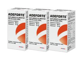 Kit 3 Suplemento Adeforte Solução Oral 1 Ampola 3ml - Gross