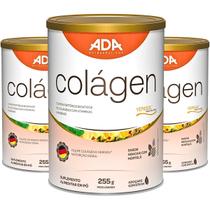 Kit 3 Suplemento Alimentar Colágeno Verisol Sabor Abacaxi c Hortelã 255g Pó Biotina Scoop Dosador