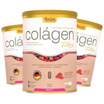 Kit 3 Suplemento Alimentar Colágeno Verisol Sabor Frutas Vermelhas 255g Pó Biotina Scoop Dosador