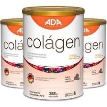 Kit 3 Suplemento Alimentar Colágeno Verisol Sabor Frutas Vermelhas 255g Pó Biotina Scoop Dosador
