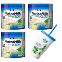 kit 3 Suplemento Alimentar em pó infantil Nutramilk 400g + 1 Copo exclusivo - Completo para crianças