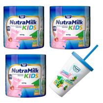 kit 3 Suplemento Alimentar em pó infantil Nutramilk 400g + 1 Copo exclusivo - Completo para crianças