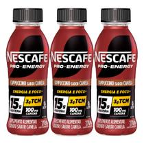 Kit 3 Suplemento Alimentar Nescafé Pro-Energy 15g de Proteína Capuccino Canela 270ml