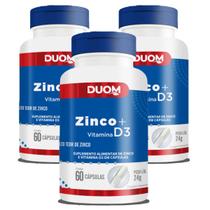 Kit 3 Suplemento Alimentar Zinco + Vitamina D3 60 Cps Duom Kit 3 Suplemento Alimentar Zinco + Vitamina D3 60 Cps Duom