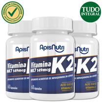 Kit 3 Suplemento De Vitamina K2 MK7 300mg 60 Capsulas