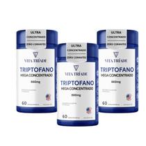 Kit 3 Suplemento L-Triptofano 860mg Mega Concentrado 90 Cáps Kit 3 Suplemento L-Triptofano 860mg Mega Concentrado 90 Cáps