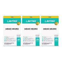 Kit 3 Suplemento Lavitan Memo Neuro 60 Comprimidos - Cimed Kit 3 Suplemento Lavitan Memo Neuro 60 Comprimidos - Cimed