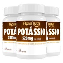 Kit 3 Suplemento Mineral de Potássio Apisnutri 60 Cápsulas