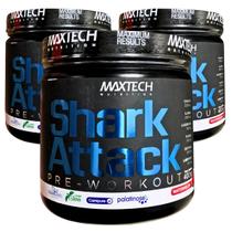 Kit 3 Suplemento Pré-Treino Shark Attack Com Creatina 400g