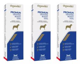 KIT 3 Suplemento Promun Defense Boost Dog 3ml - Organnact