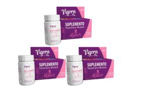 Kit 3 Suplemento Vigora Plus Multivitamínico Mulher 60 Cáps