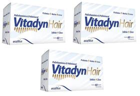 Kit 3 Suplemento Vitadyn Hair com 60 Cápsulas - Ecofitus