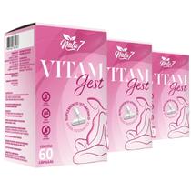 Kit 3 Suplemento Vitaminas Minerais Vitam Gest 180 Cápsulas Gestante Feminino Grávida Materna puro