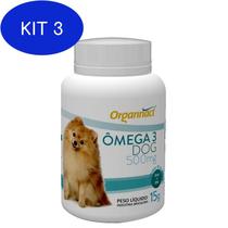 Kit 3 Suplemento Vitamínico Organnact Omega 3 Dog 500