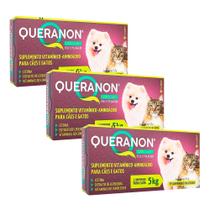 Kit 3 Suplementos Queranon para Cães de Raças Pequenas 5kg Avert C/30 Comprimidos