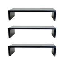 Kit 3 Suporte Base Para Estante Tela Mesa 10x20x60cm MDF Branco Kit 3 Suporte Base Para Estante Tela Mesa 10x20x60cm MDF Branco