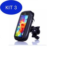 Kit 3 Suporte De Celular Smartphone Capa À Prova D'agua Para Moto