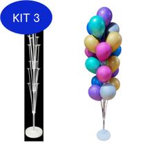 Kit 3 Suporte De Chão Para 19 Balões/Bexigas 1,68 Cm Altura