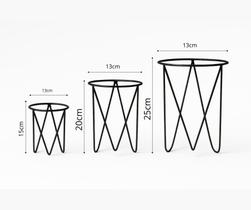 Kit 3 Suporte de ferro pra vaso de plantas decoração para casa e jardim chão e mesa de centro Kit 3 Suporte de ferro pra vaso de plantas decoração para casa e jardim chão e mesa de centro