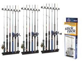 Kit 3 Suporte de Parede Organizador P/ 18 Varas de Pescar Stick Rack Cardume