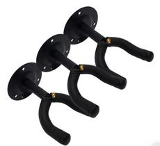 Kit 3 Suporte De Parede Violão Ukulele Baixo Guitarra