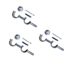 Kit 3 suporte duplo para varão de cortina de 28/28mm