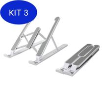 Kit 3 Suporte Para Notebook Regulável, Ergonômico-Portátil Branco