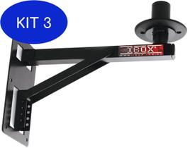 Kit 3 Suporte Parede Regulável Caixa Acústica Até 35 Kg Ibox