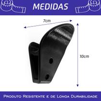 Kit 3 Suporte Pendurar Capacete Acessórios Chave Jaqueta Parede Fixo Preto