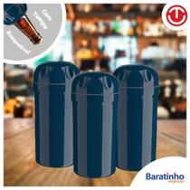 Kit 3 Suporte Porta Garrafa Térmico 600ml Cerveja Azul