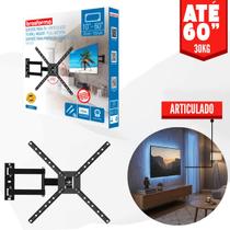 Kit 3 Suporte TV Articulado 4 Movimentos 10-60 Polegadas Parede Painel Reforçado + Kit Fixação
