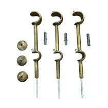 Kit 3 Suportes Alongado Duplo Para Varão Alumínio 28/19mm
