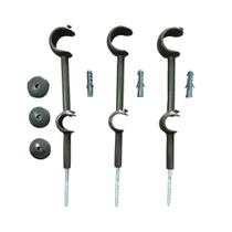 Kit 3 Suportes Alongado Duplo Para Varão Alumínio 28/19mm