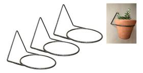 Kit 3 Suportes Anel Redondo Pendurar Vaso Planta Parede 18cm