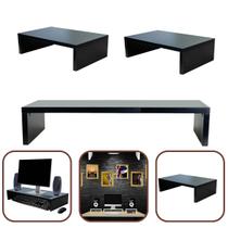 Kit 3 Suportes Base Para Monitores Tela 10x20x60cm + 10x20x35cm Preto Kit 3 Suportes Base Para Monitores Tela 10x20x60cm + 10x20x35cm Preto
