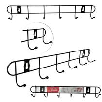 KIT 3 Suportes Cabideiro de Ganchos Aramado Metal 6 Ganchos Cabide de Parede para Porta Multiuso Cozinha