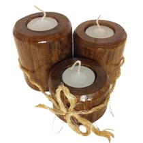 Kit 3 Suportes Castiçal Velas Rechaud Candelabro Decorativo