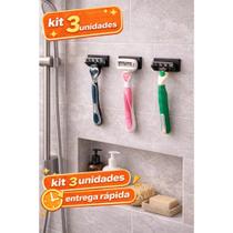 KIT 3 Suportes de Gilete para Banheiro Barbeador Parede KIT 3 Suportes de Gilete para Banheiro Barbeador Parede