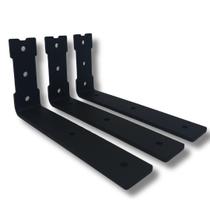 Kit 3 Suportes De Parede Cantoneira 20cm Mão Francesa Design Moderno Em L Para Prateleira