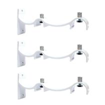 KIT 3 Suportes Duplo Alumínio Perfil Invertido Para Varão Wave 28mm BRANCO KIT 3 Suportes Duplo Alumínio Perfil Invertido Para Varão Wave 28mm BRANCO