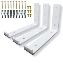 Kit 3 Suportes L Fixação De Parede 15cm Para Prateleira Mão Francesa Acabamento Alta Durabilidade Kit 3 Suportes L Fixação De Parede 15cm Para Prateleira Mão Francesa Acabamento Alta Durabilidade