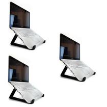 Kit 3 Suportes Notebook Universal Acrílico Abertura Tela Kit 3 Suportes Notebook Universal Acrílico Abertura Tela