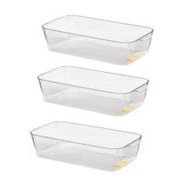 Kit 3 Suportes Para Geladeira 30X16Cm Acrílico Com Alça